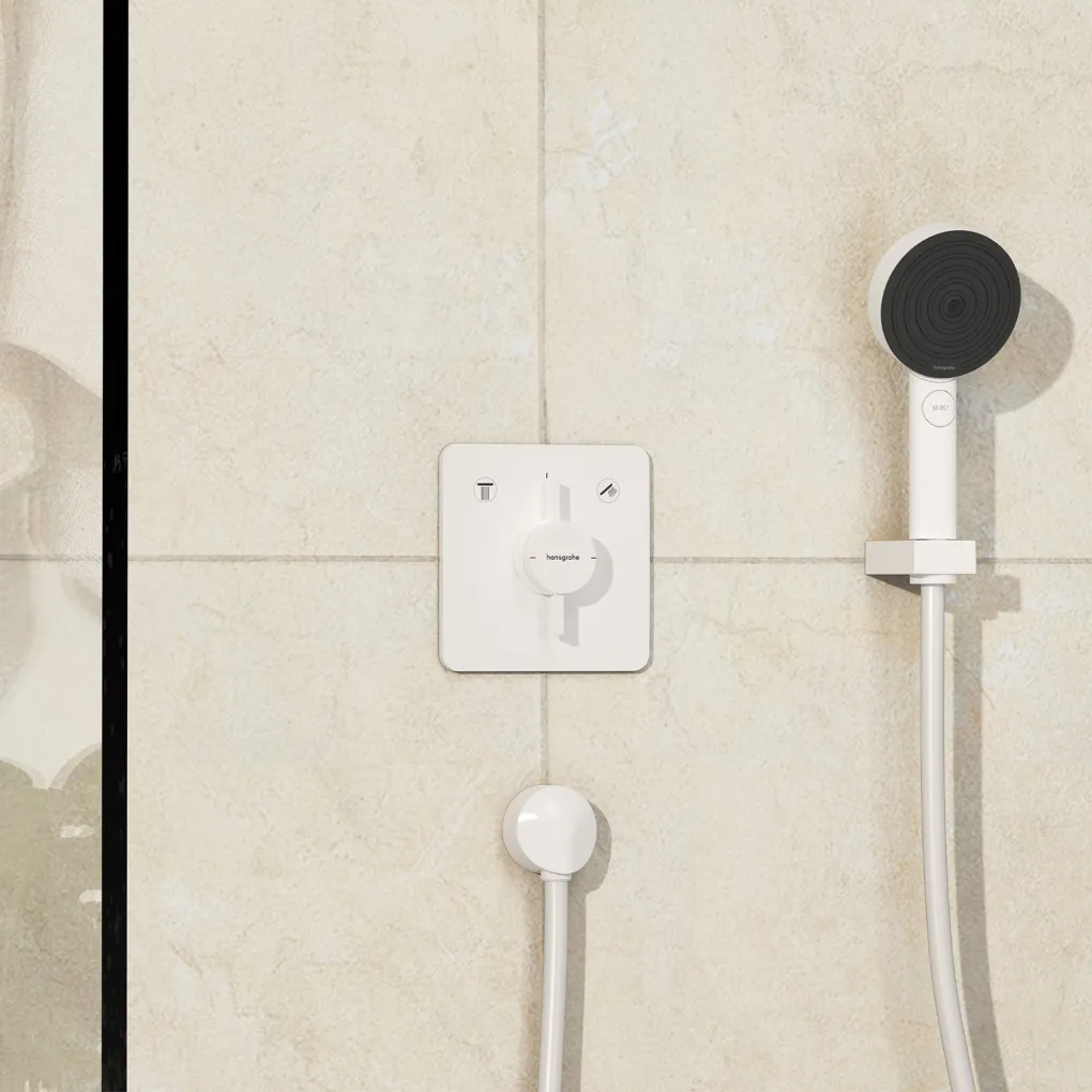 Змішувач для душу Hansgrohe DuoTurn Q на 2 функції білий матовий (75414700)- Фото 3