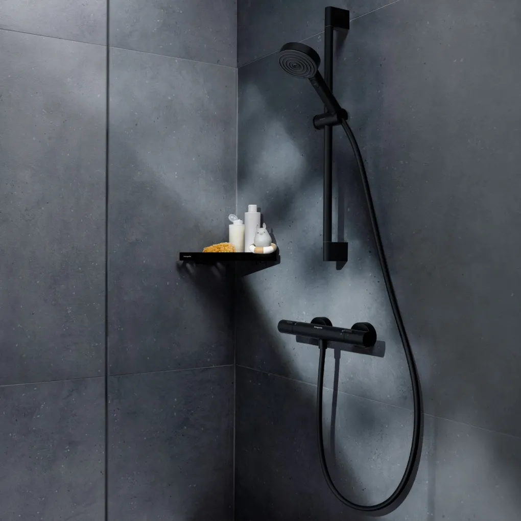 Змішувач для душу Hansgrohe Ecostat Fine з термостатом чорний матовий (13324670)- Фото 3