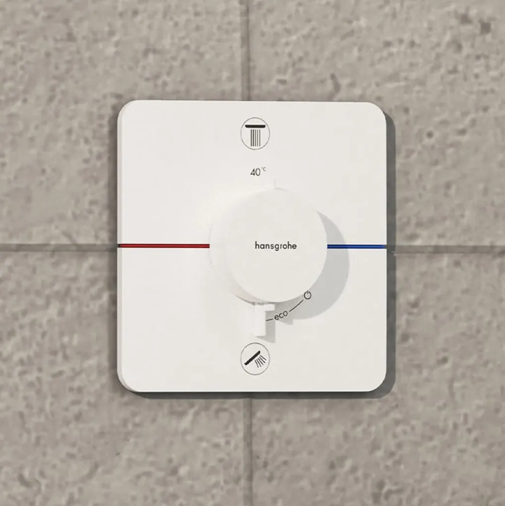 Змішувач для душу Hansgrohe ShowerSelect Comfort Q з термостатом на 2 споживача білий матовий (15583700)- Фото 2