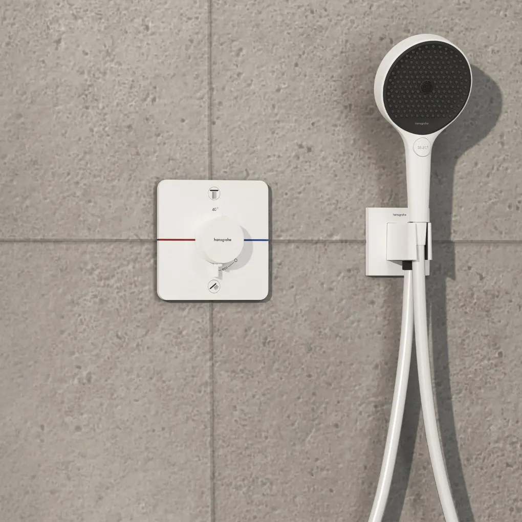 Змішувач для душу Hansgrohe ShowerSelect Comfort Q з термостатом на 2 споживача білий матовий (15583700)- Фото 3