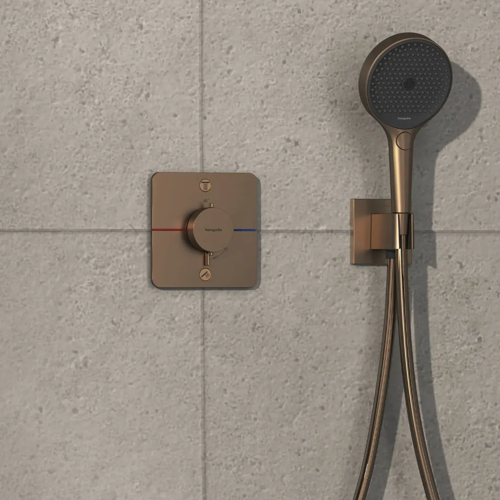Змішувач для душу Hansgrohe ShowerSelect Comfort Q з термостатом на 2 споживача шліфована бронза (15583140)- Фото 3