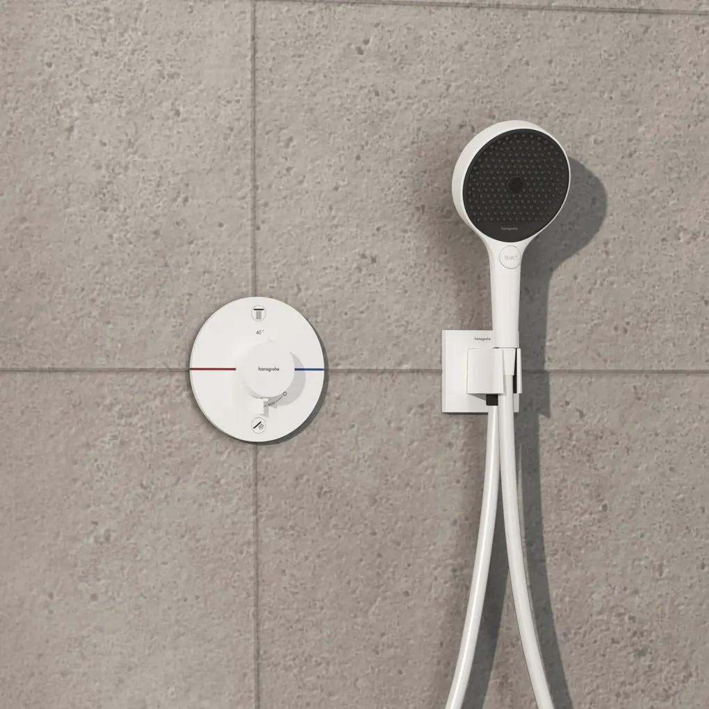 Змішувач для душу Hansgrohe ShowerSelect Comfort S з термостатом на 2 споживача білий матовий (15554700)- Фото 3