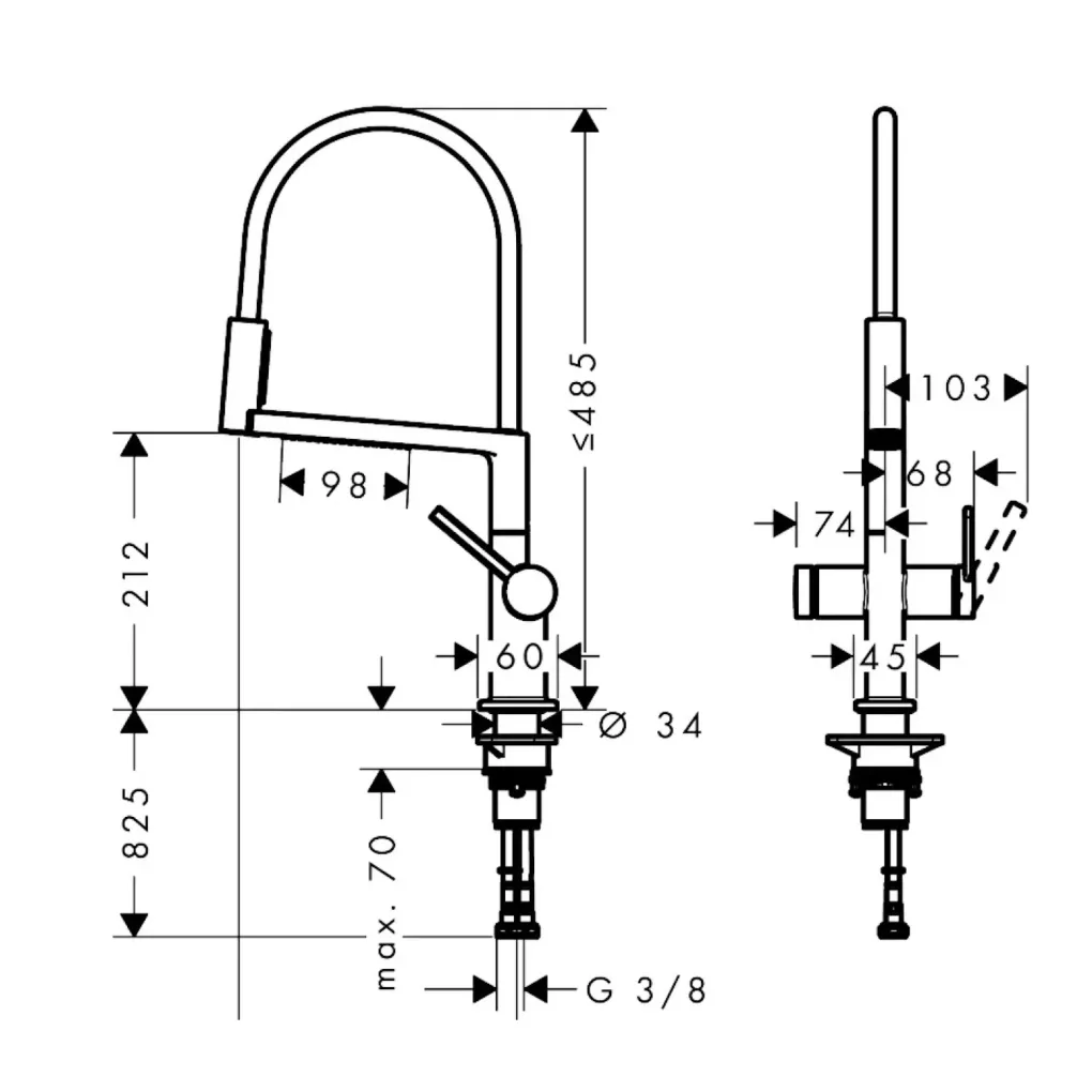Змішувач для кухні Hansgrohe Talis Select M54 PowderSpray чорний матовий (72861340)- Фото 5