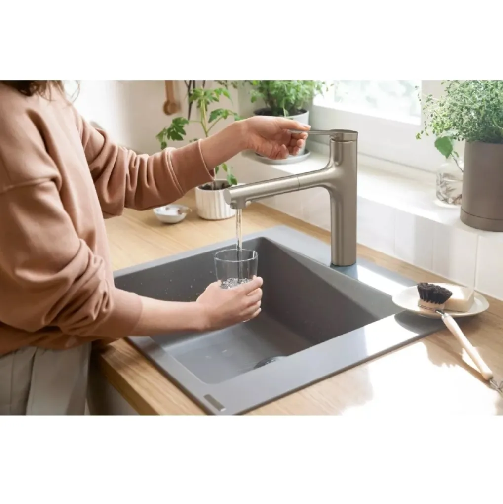 Змішувач для кухні Hansgrohe Zesis M33 з витяжним душем сталь (74801800)- Фото 2