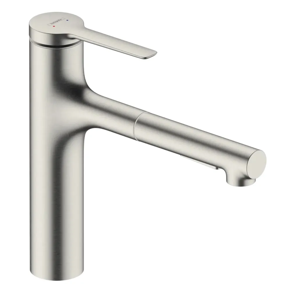 Змішувач для кухні Hansgrohe Zesis M33 з витяжним душем сталь (74801800)- Фото 1
