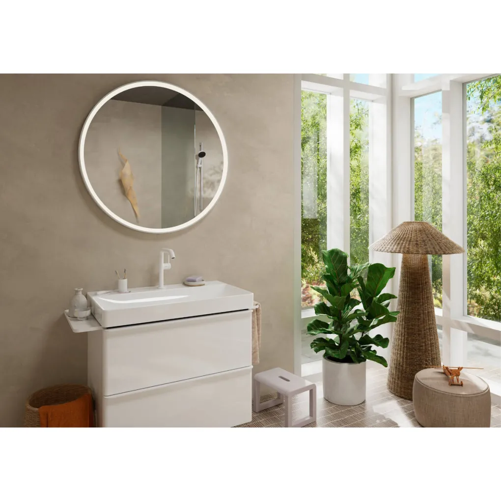 Змішувач для умивальника Hansgrohe Tecturis S CoolStart EcoSmart+ 210 зі зливним гарнітуром білий матовий (73360700)- Фото 2