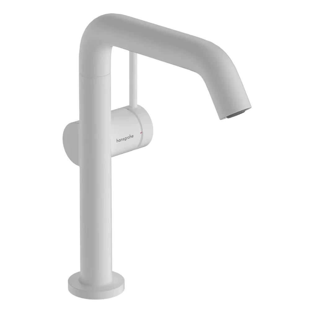 Змішувач для умивальника Hansgrohe Tecturis S CoolStart EcoSmart+ 210 зі зливним гарнітуром білий матовий (73360700)- Фото 1