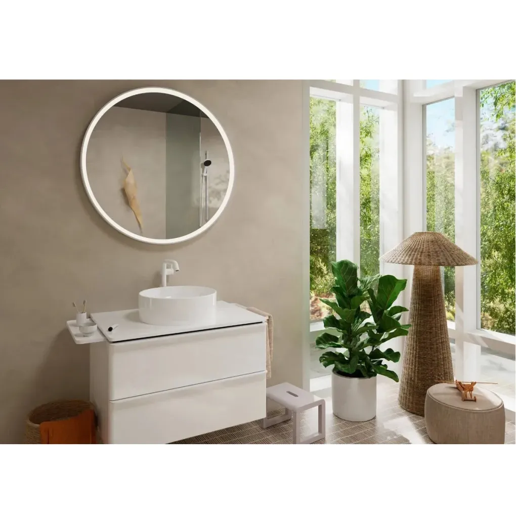 Змішувач для умивальника Hansgrohe Tecturis S CoolStart EcoSmart+ 240 зі зливним набором білий матовий (73370700)- Фото 2