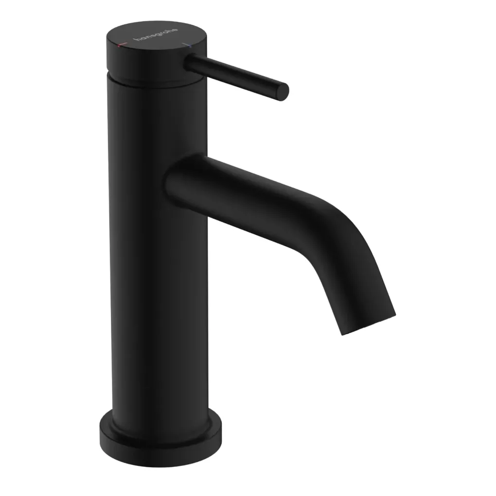 Смеситель для умывальника Hansgrohe Tecturis S CoolStart EcoSmart+ 80 со сливным набором черный матовый (73302670)- Фото 1