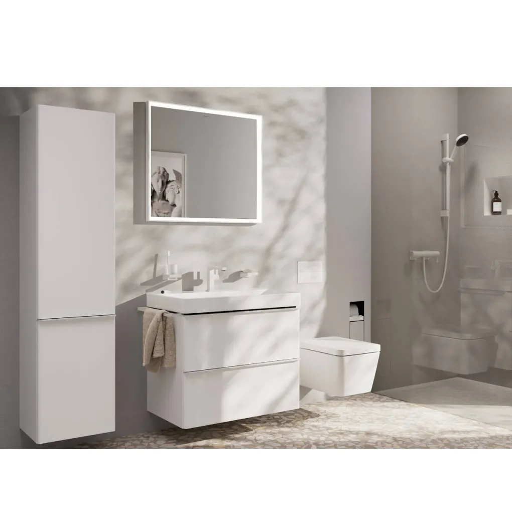 Змішувач для умивальника Hansgrohe Tecturis E CoolStart EcoSmart+ 110 зі зливним гарнітуром білий матовий (73023700)- Фото 2