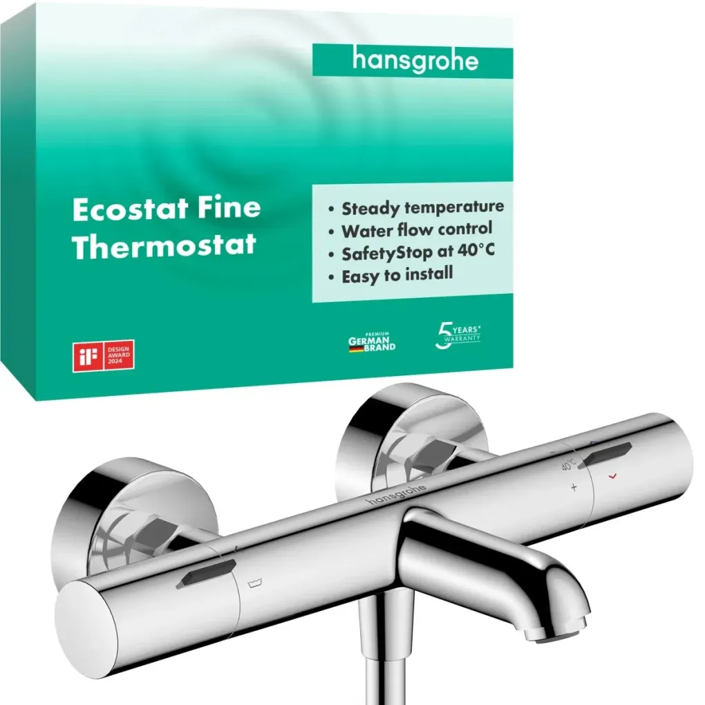 Змішувач для ванни Hansgrohe Ecostat Fine з термостатом хром (13325000)- Фото 3