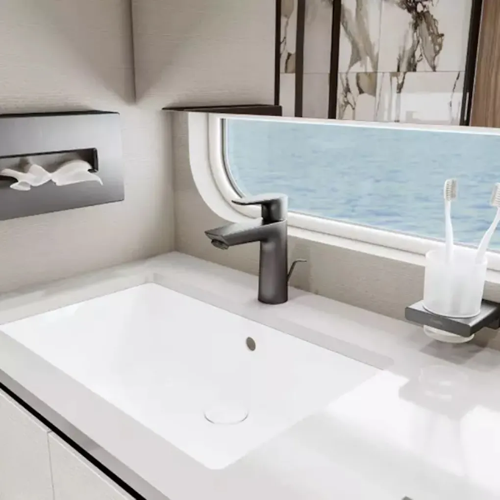 Смеситель для умывальника Hansgrohe Talis E черный матовый хром (71713340)- Фото 2