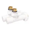 Комплект радиаторных угловых кранов Ideale Dante 1/2x1/2 белый (21082)- Фото 1