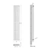Радиатор дизайнерский IDEALE ADELE 2 колонны 5 секций 1800x295 белый матовый- Фото 3