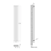 Радиатор дизайнерский IDEALE JOLANDA 2 колонны 4 секції 1800x236 белый матовый- Фото 3