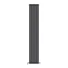 Трубчастый радиатор Ideale Jolanda 2 колонны 5 секций 1800x295 черный матовый- Фото 1