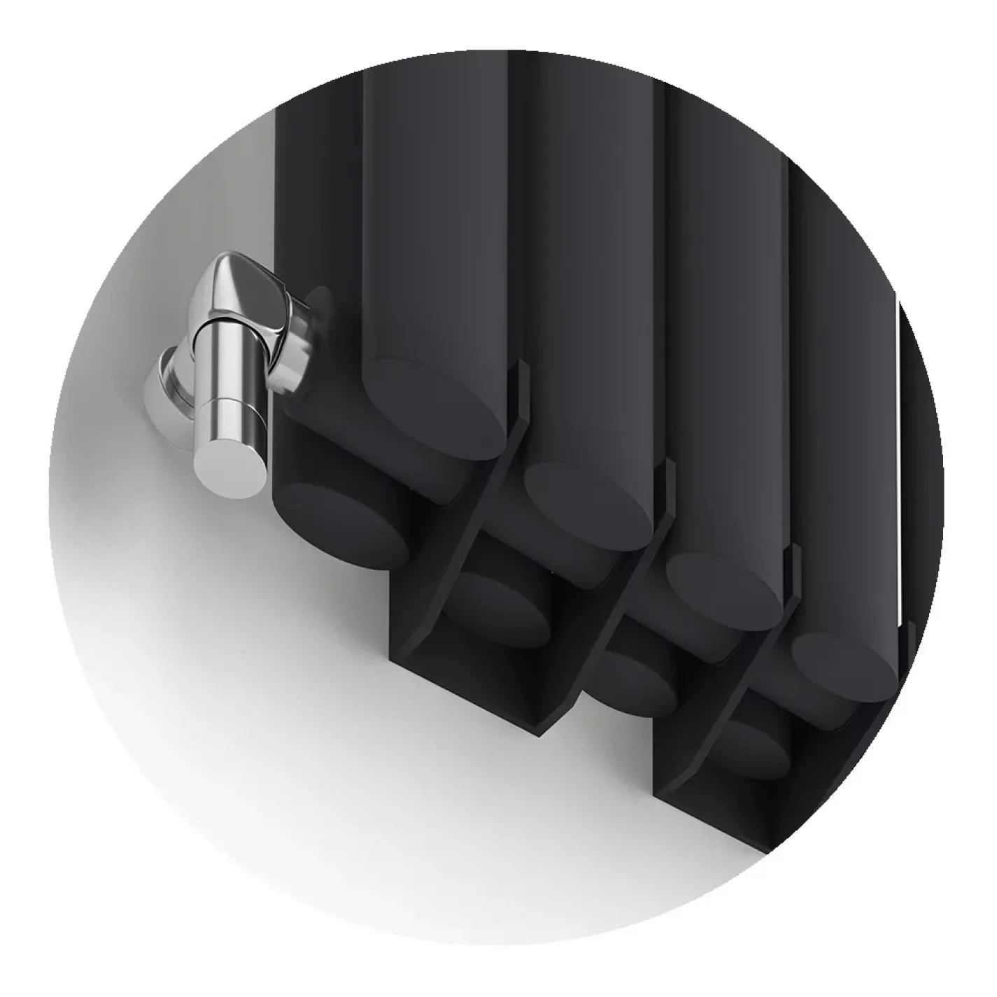 Трубчатый радиатор Ideale Adele 12 2 колонны 8 секций 1500x472 черный - Фото 1