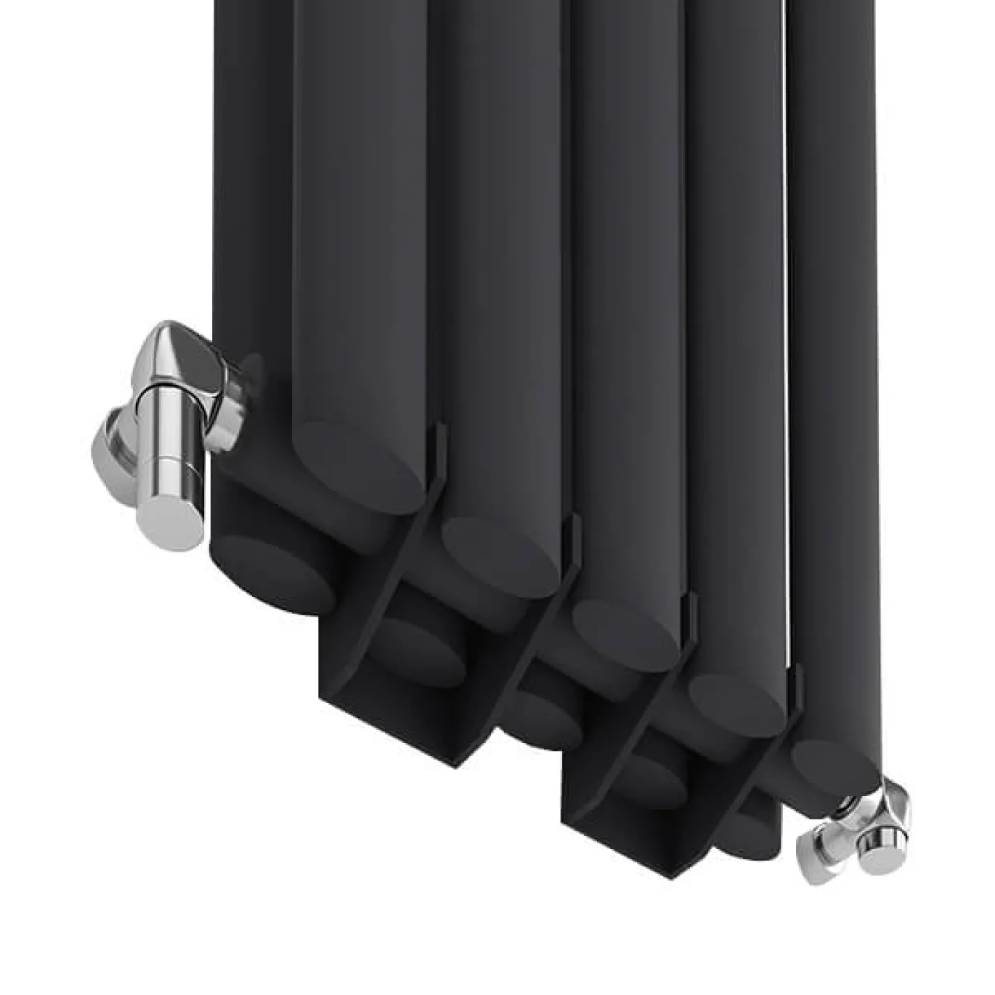 Трубчастый радиатор Ideale Adele 2 колонны 5 секций 1800x295 черный матовый - Фото 1