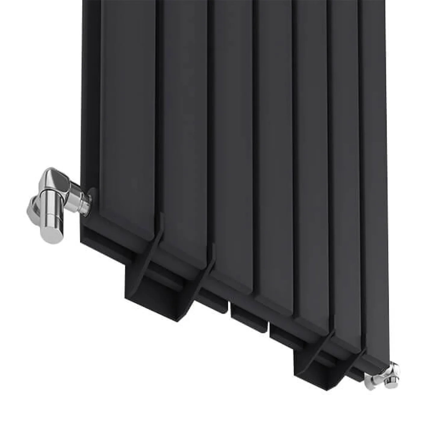 Трубчастый радиатор Ideale Vittoria 2 колонны 7 секций 1600x476 черный матовый - Фото 1