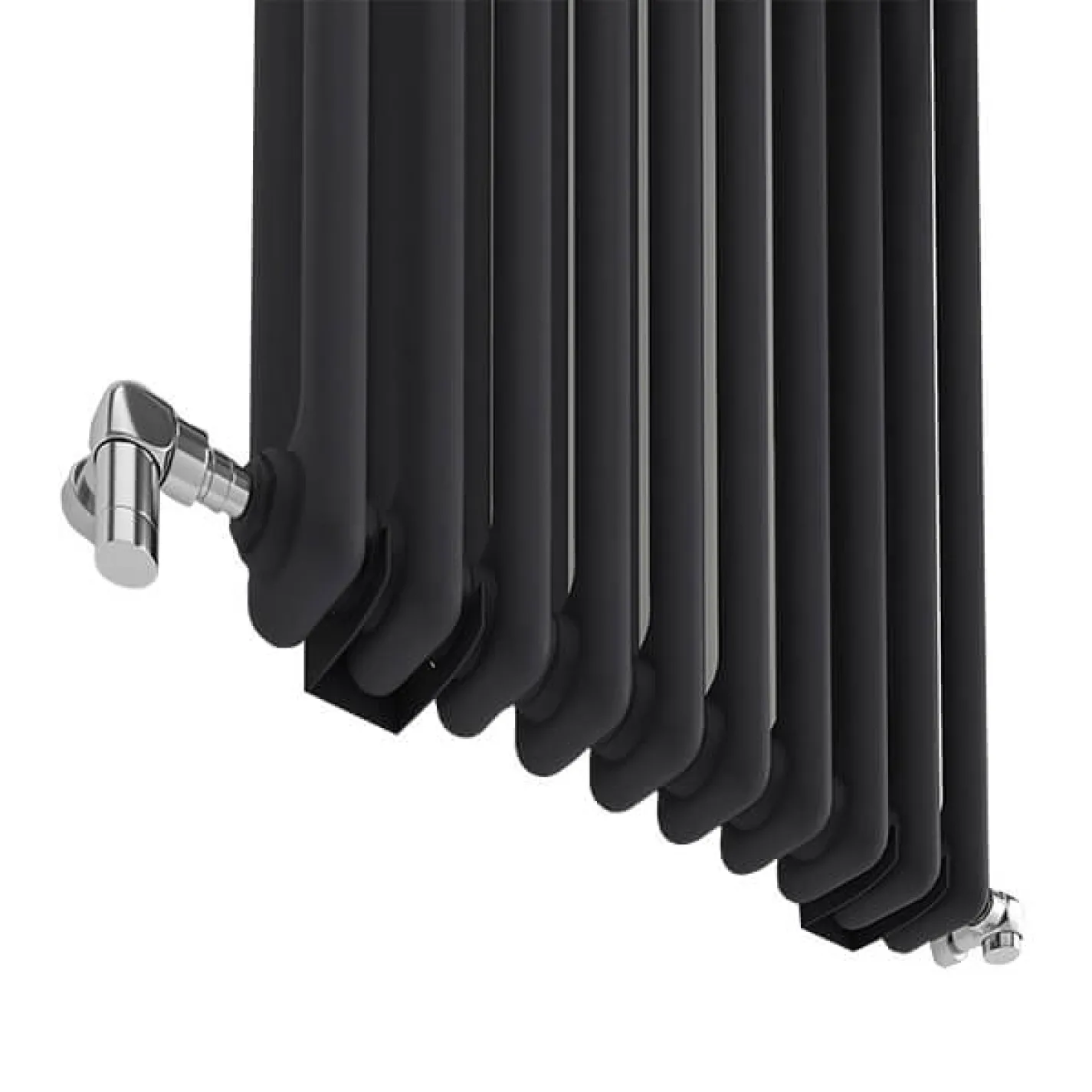 Трубчастый радиатор Ideale Zeta 2 колонны 10 секций 1800x460 черный матовый - Фото 3