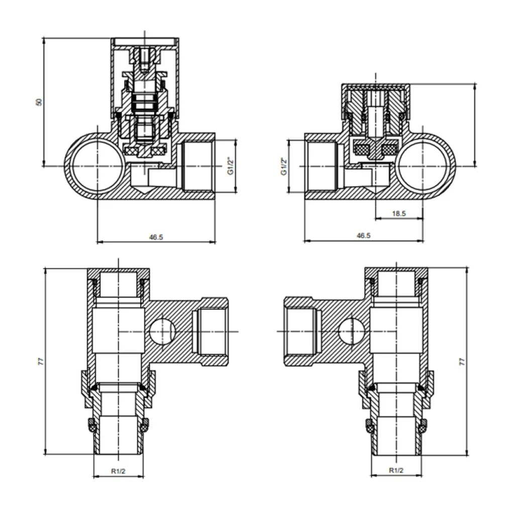 Комплект дизайн кранів під ТЕН Ideale 1/2x1/2 антрацит (22599)- Фото 4
