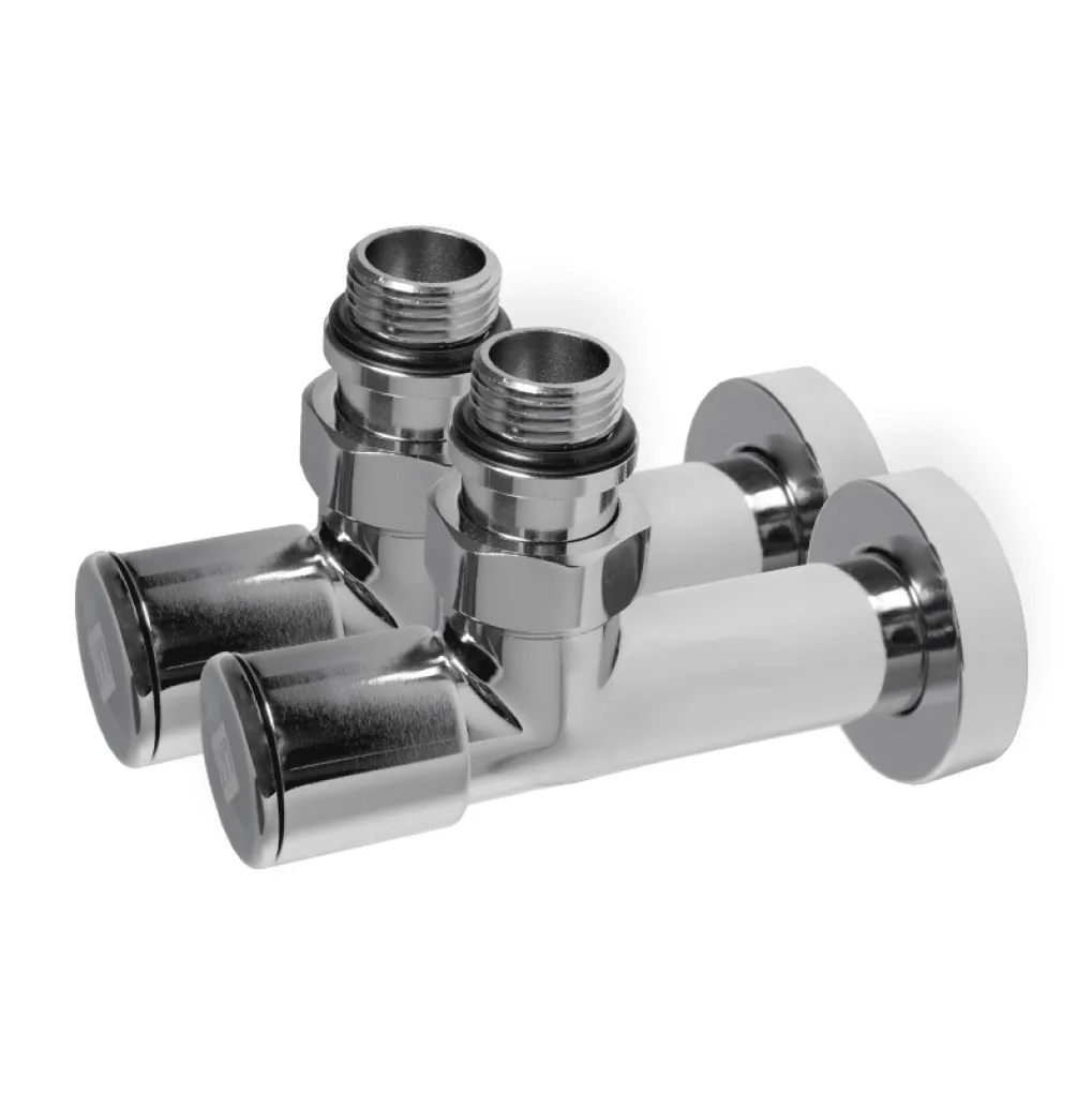 Комплект радиаторных угловых кранов Ideale Dante 1/2x1/2 хром (18998)- Фото 1