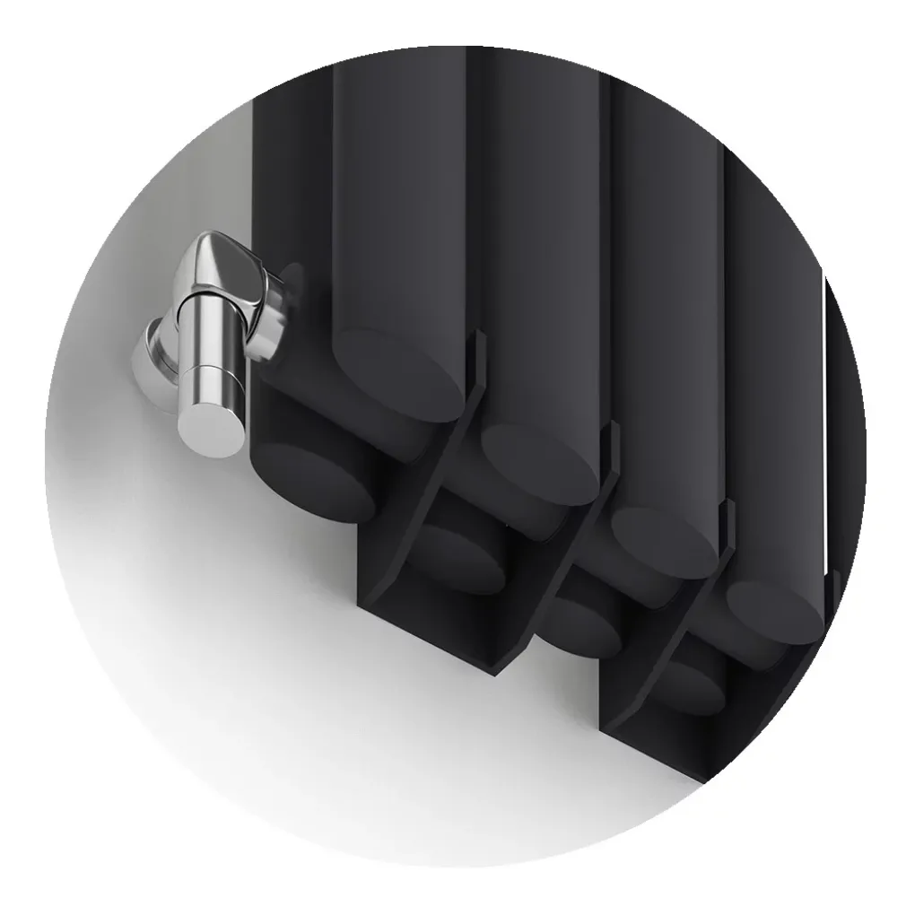 Трубчатый радиатор Ideale Adele 12 2 колонны 8 секций 1500x472 черный- Фото 2