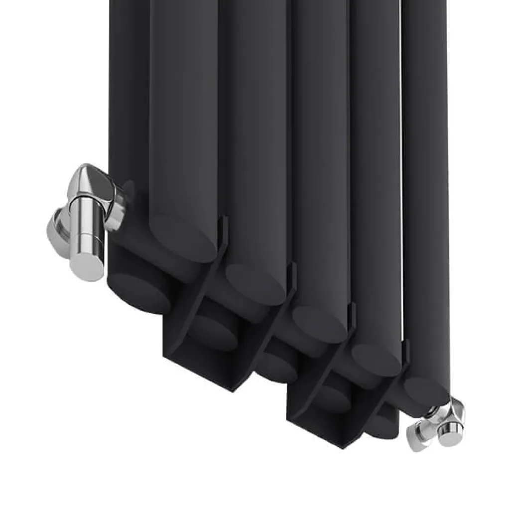 Трубчастый радиатор Ideale Adele 2 колонны 5 секций 1800x295 черный матовый- Фото 2