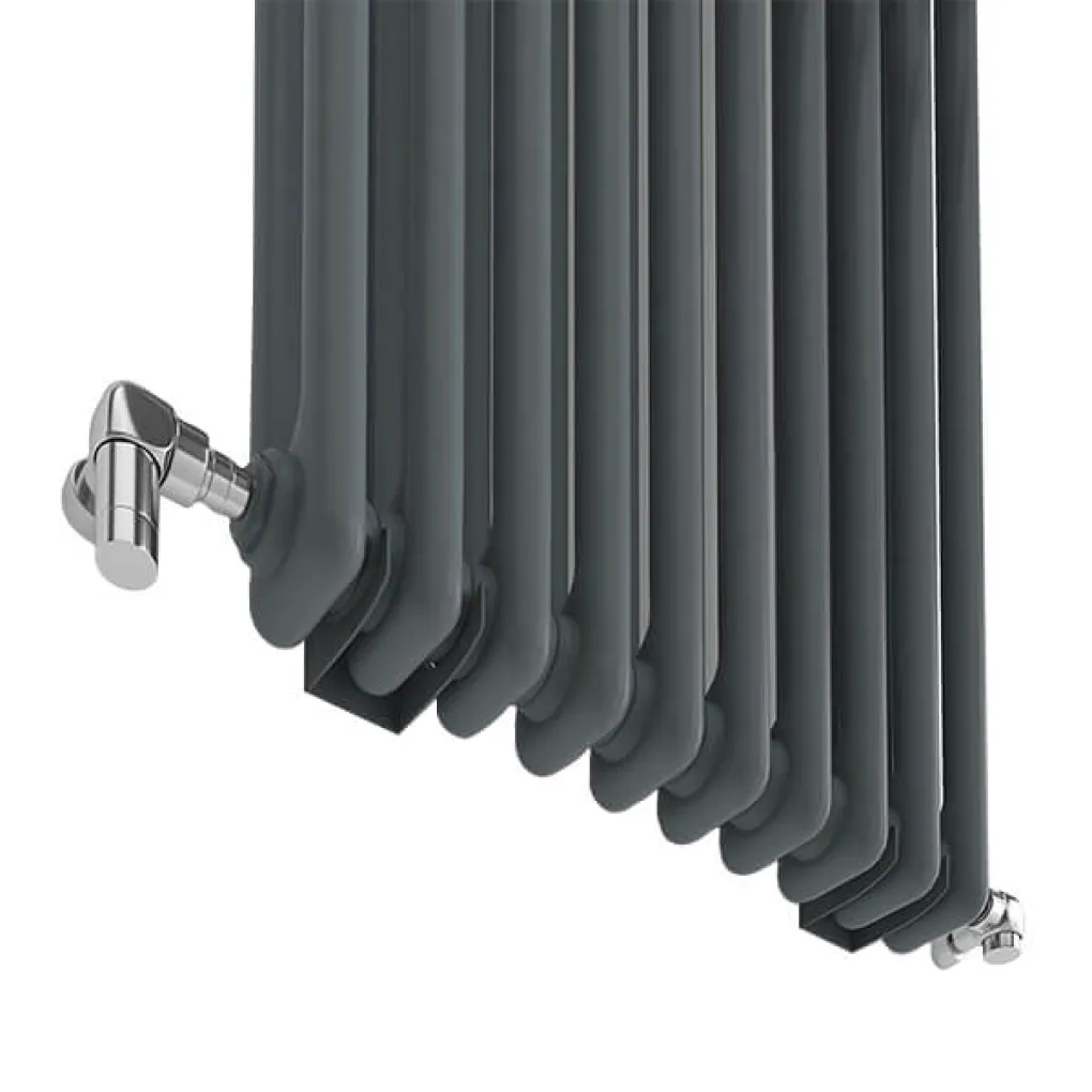 Трубчастый радиатор Ideale Zeta 2 колонны 12 секций 1800x548 черный матовый- Фото 3