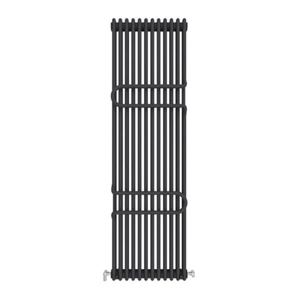 Трубчастый радиатор Ideale Zeta 2 колонны 12 секций 1800x548 черный матовый- Фото 1
