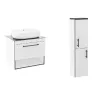 Комплект мебели Imprese Black Edge 90 см: тумба + умывальник + пенал, белый матовый (f32119W(3))- Фото 1