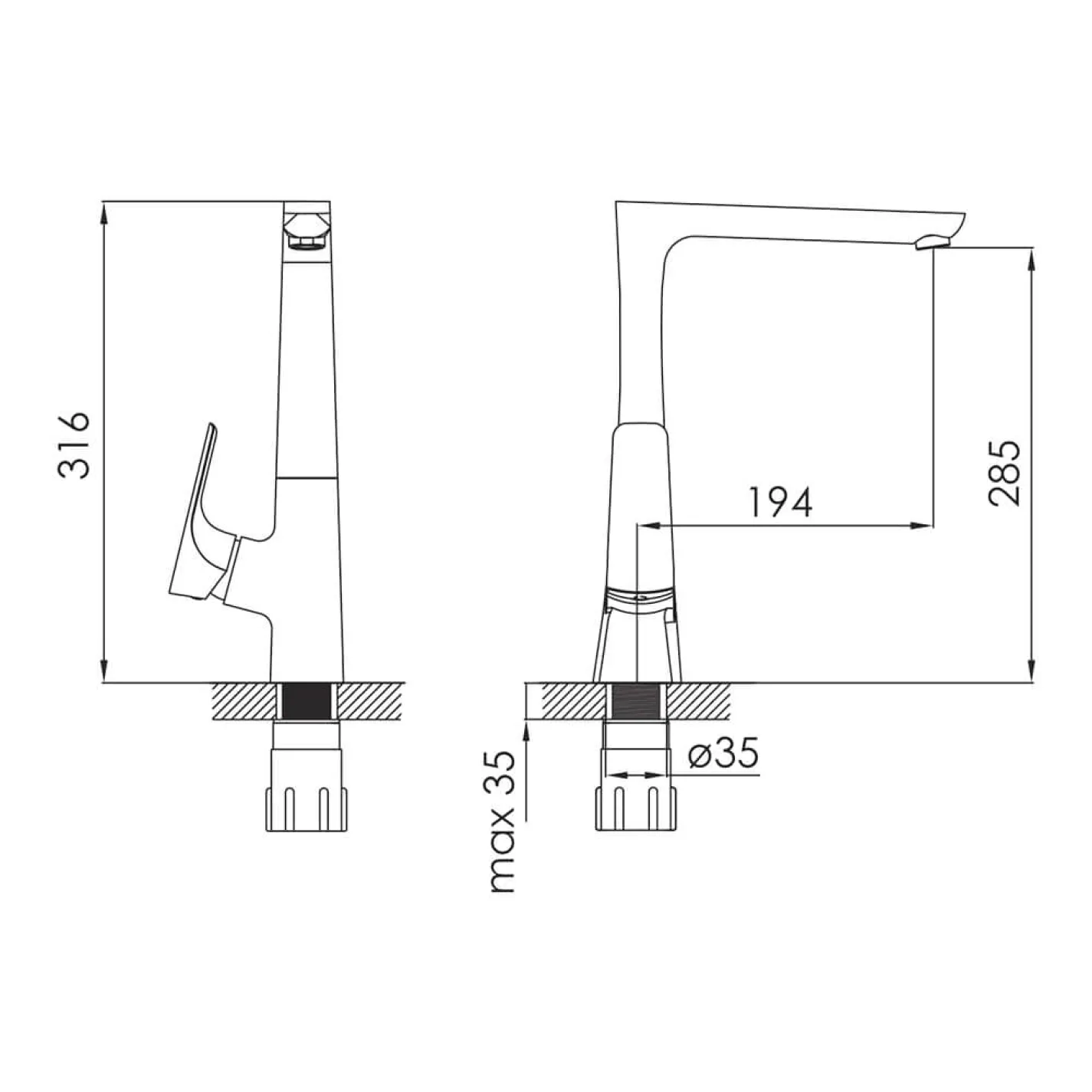 Смеситель для кухни Imprese Pivot WV, хром (f03408501WV) - Фото 2