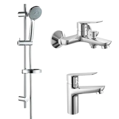 Набір змішувачів для ванни 3 в 1 Imprese Kit хром (kit300901)