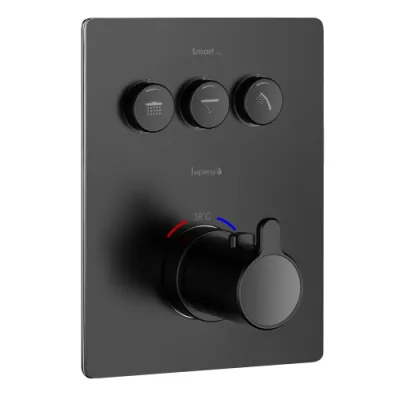 Змішувач для ванни Imprese Smart Click, термостат чорний (ZMK101901236)