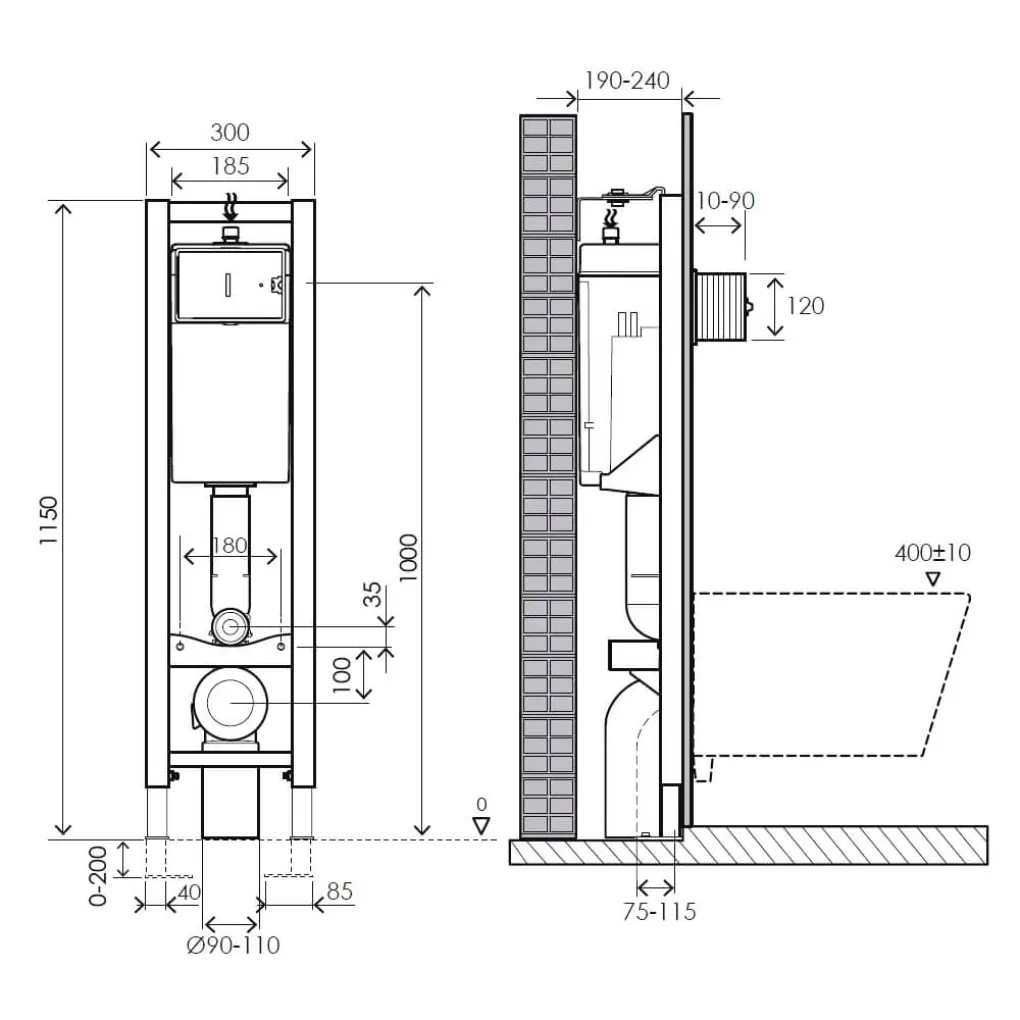 Инсталляция для унитаза 3в1 Imprese i-FRAME, узкая 30 см (i8130)- Фото 4