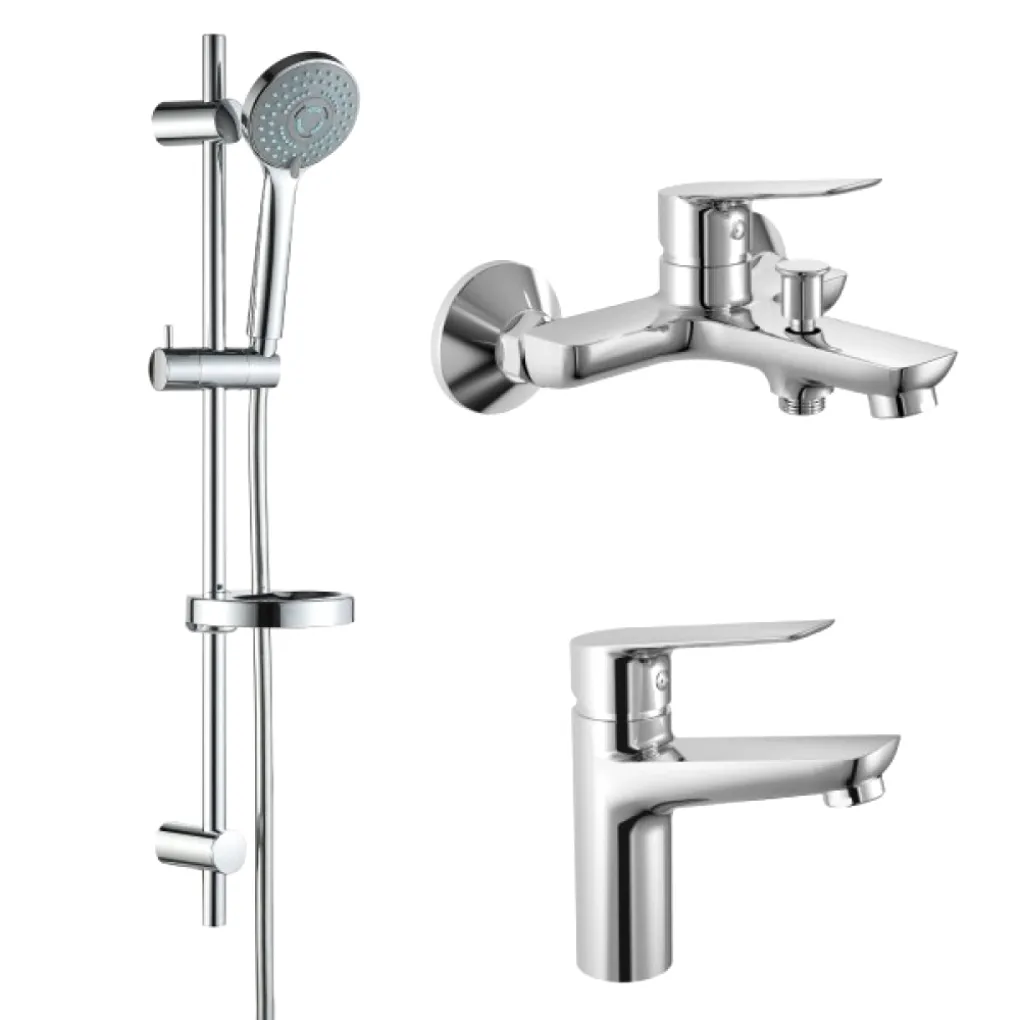 Набір змішувачів для ванни 3 в 1 Imprese Kit хром (kit300901)- Фото 1