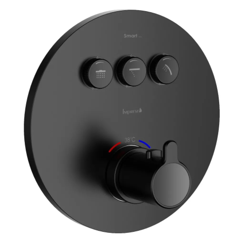 Змішувач для ванни Imprese Smart Click, термостат чорний (ZMK101901234)- Фото 1