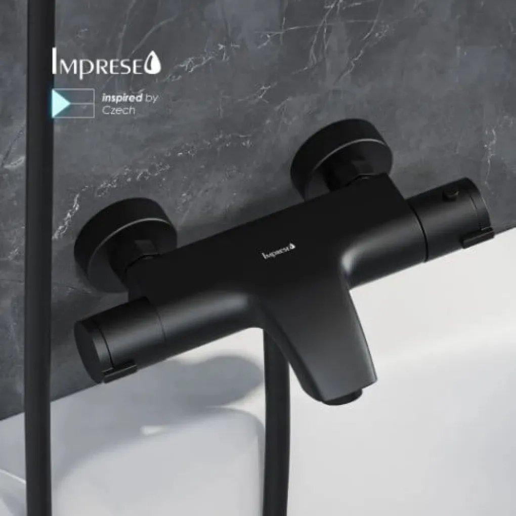 Змішувач для душа з термостатом Imprese Kucera чорний матовий (f03203410AB)- Фото 4