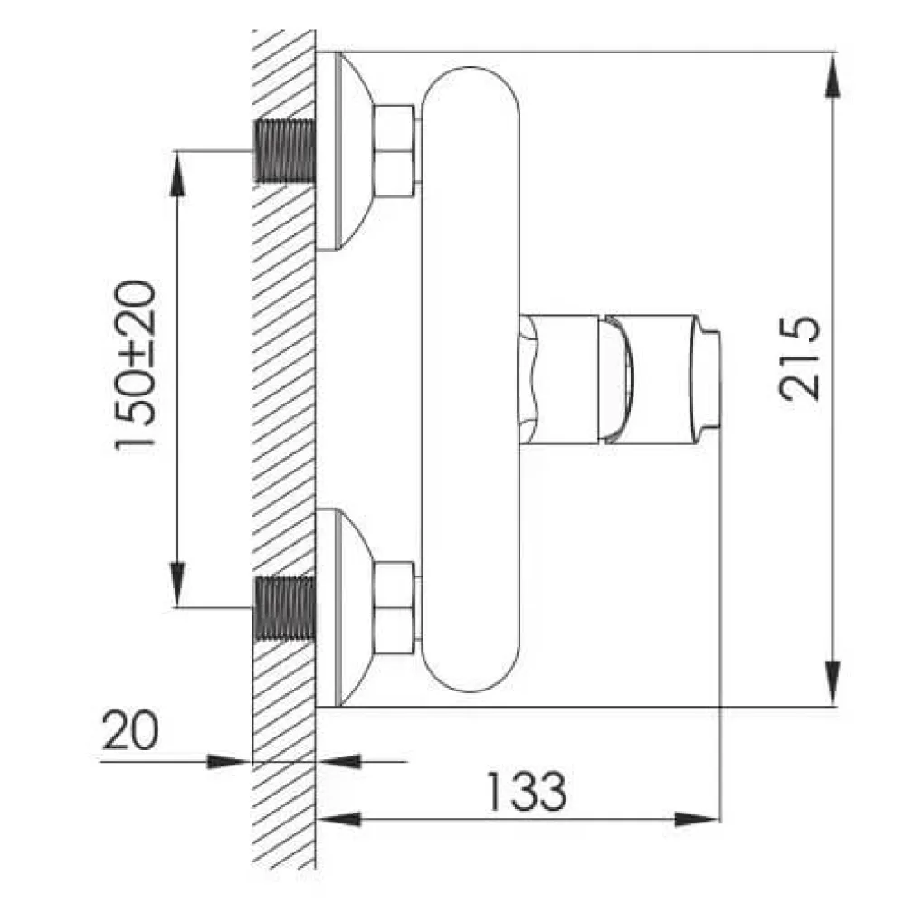 Змішувач для душу Imprese Kucera чорний матовий (f03303410AA)- Фото 2