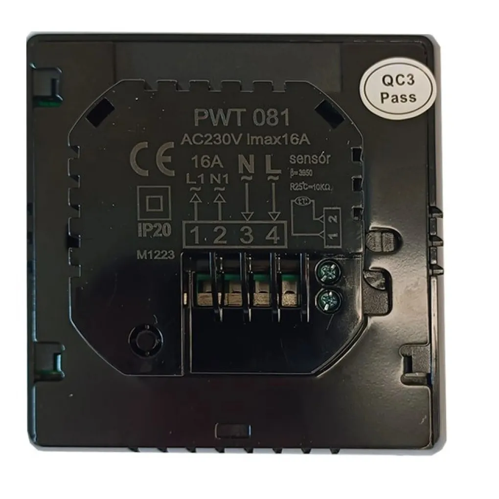 Термостат для теплої підлоги In-Therm PT 082 Black чорний (160920241741)- Фото 4