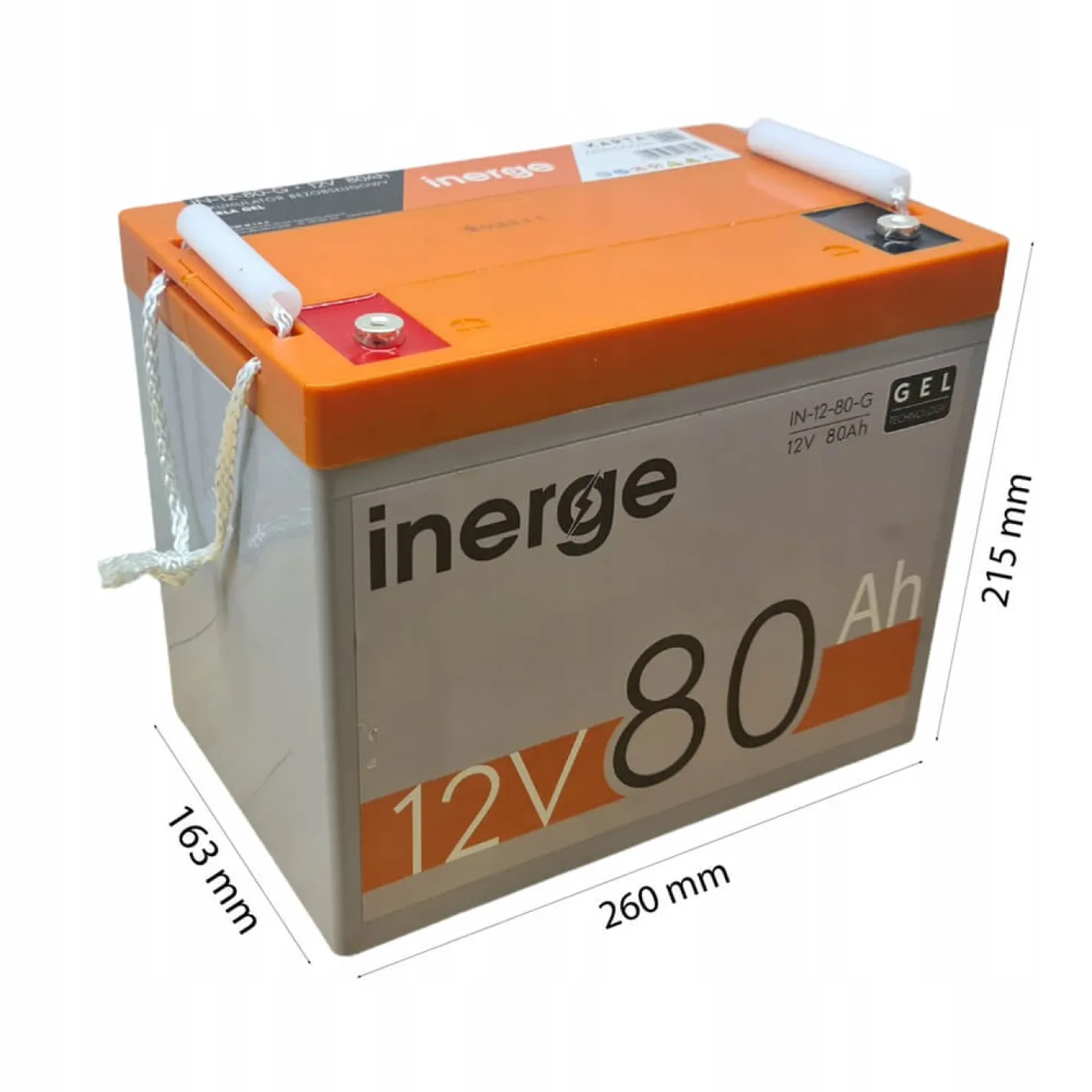 Аккумулятор гелевый глубокой разрядки Inerge 12V 80Ah - Фото 4