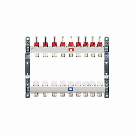 Колектор для теплої підлоги Itap 1x3/4 на 9 виходів з витратомірами (9170010009034C)