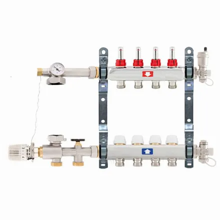 Вузол теплої підлоги в зборі без насоса Itap 1x3/4 на 4 виходи з витратомірами