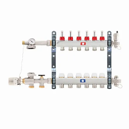 Вузол теплої підлоги в зборі без насоса Itap 1x3/4 на 6 виходів з витратомірами
