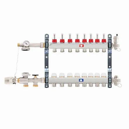 Вузол теплої підлоги в зборі без насоса Itap 1x3/4 на 8 виходів з витратомірами