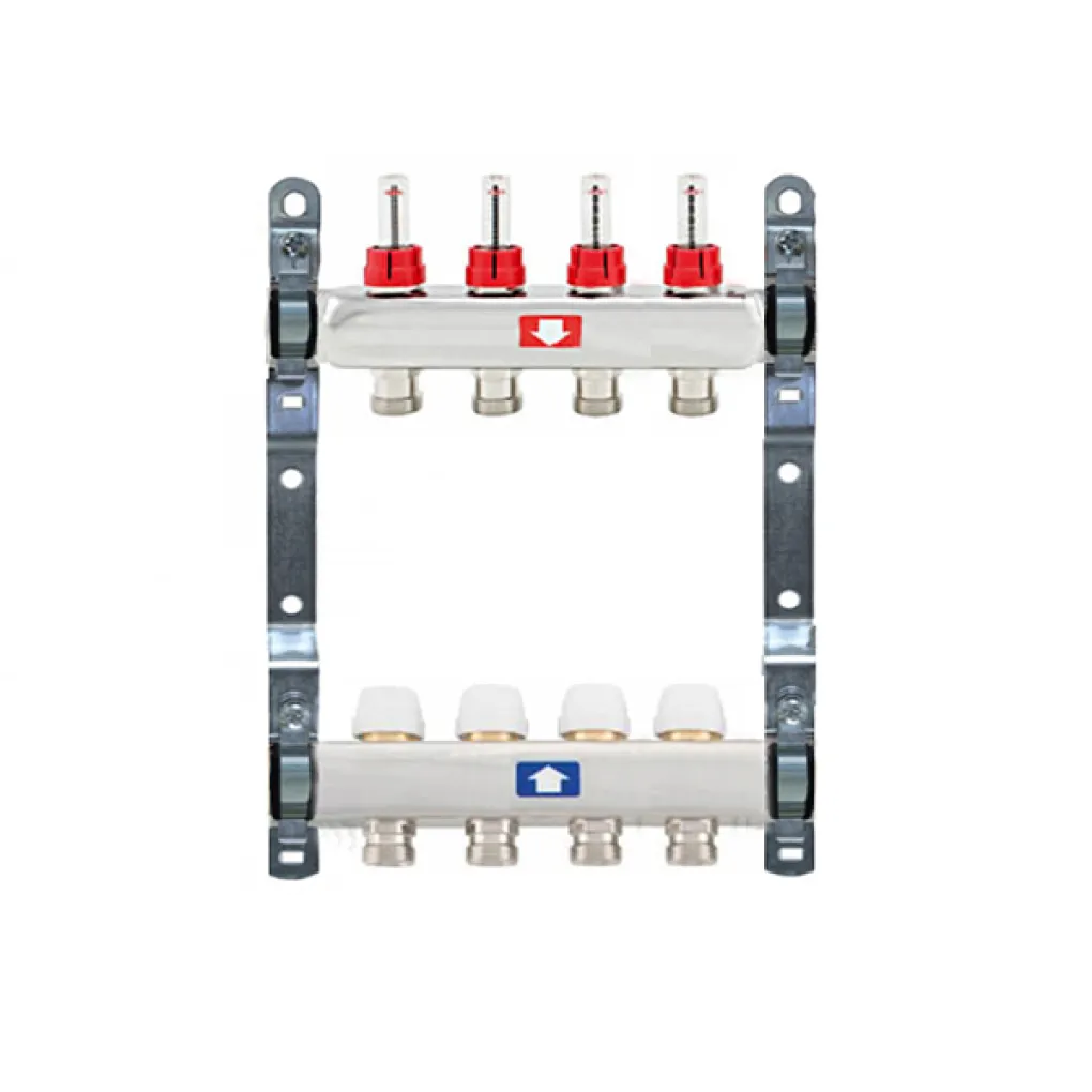 Коллектор для теплого пола Itap 1x3/4 на 4 выхода с расходомерами (9170010004034C)