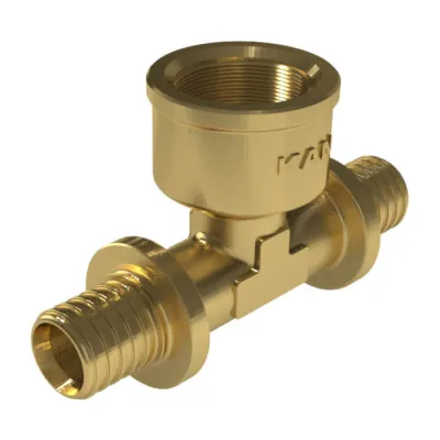 Тройник латунный с трубкой KAN-therm из РО UltraLine 16 Rp1x2"