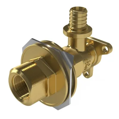 Отвод настенный латунный с ушками с РВ KAN-therm UltraLine - 16 Rp1/2" L = 78 мм