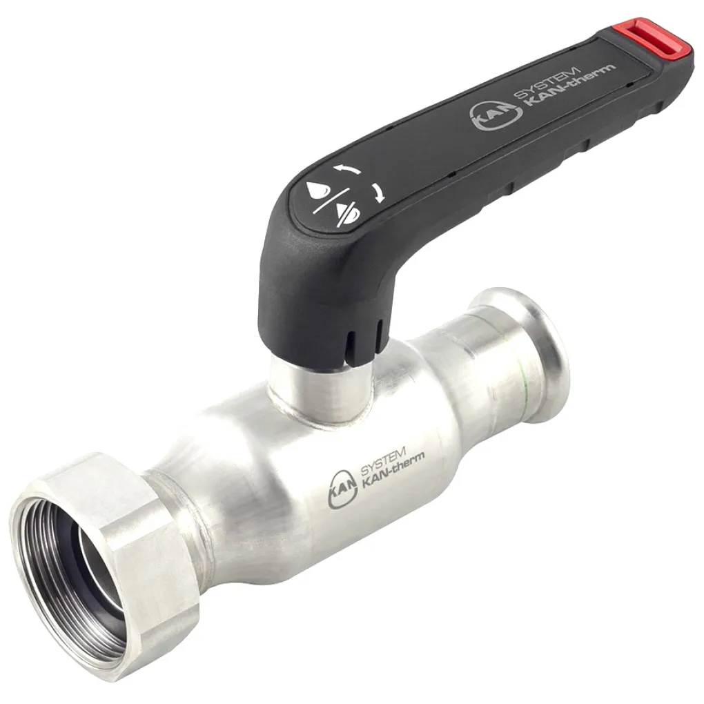 Кран шаровый Kan-Therm Inox с накидной гайкой и плоским уплотнением  28 G1 1/4"