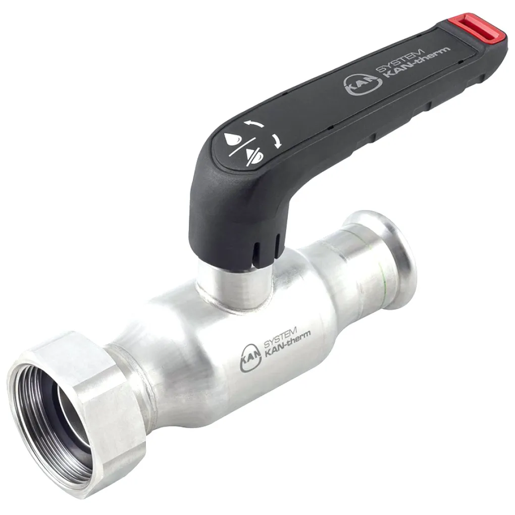 Кран шаровый Kan-Therm Inox с накидной гайкой и плоским уплотнением  35 G1 1/2"